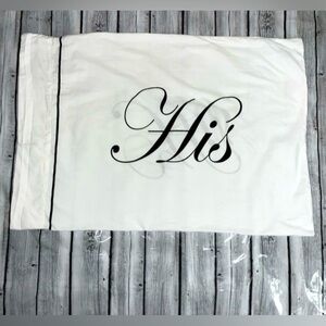 “His” Groom Wedding Standard Pillowcase White & Black